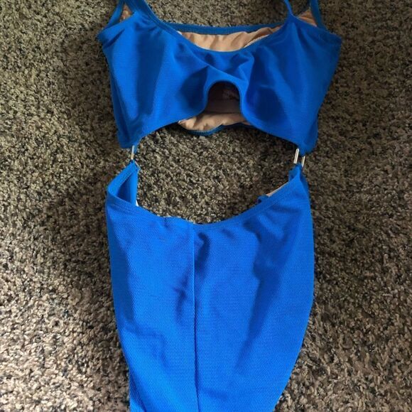 24-Sirena Concepts blue Bathing suit with metal side decor - Picture 6 of 8